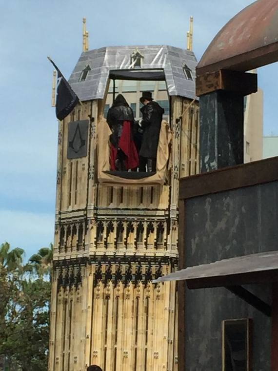 Scenic clock tower built to be trucked and assembled on site