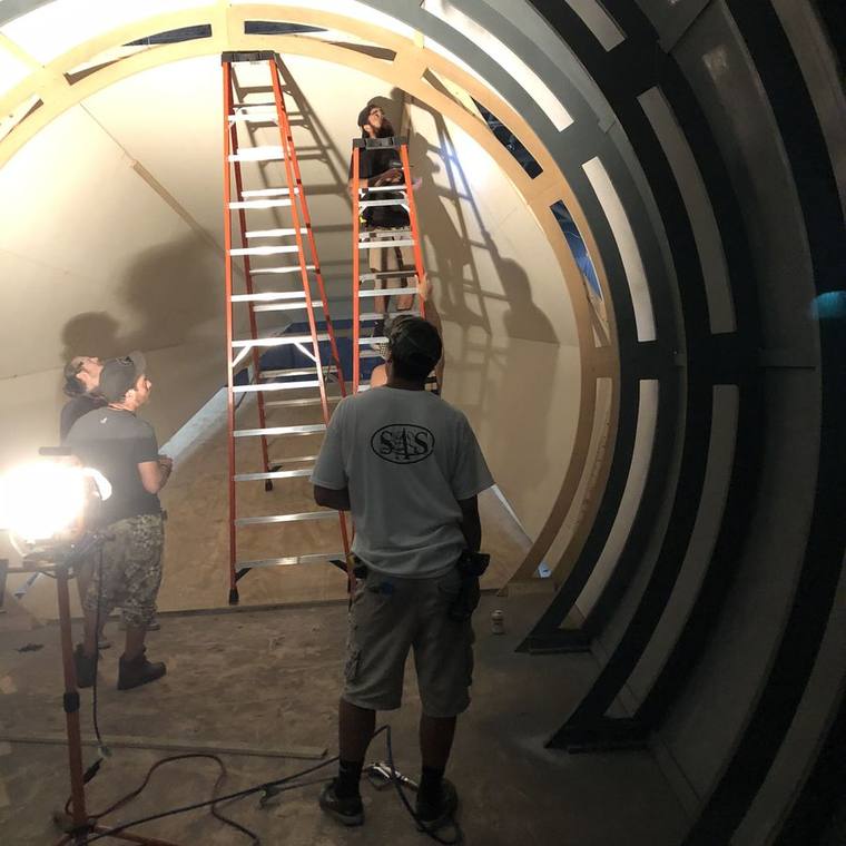 The same tunnel under construction in our North Hollywood shop